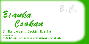 bianka csokan business card