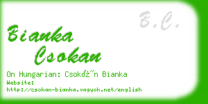bianka csokan business card